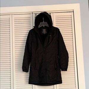 L.L. Bean Primaloft Black Quilted XXS Hooded Coat